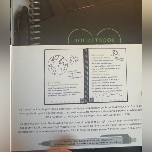 Brand new in packaging Rocketbook Note Smart Reusable Spiral Notebook 5X7 - Picture 8 of 11